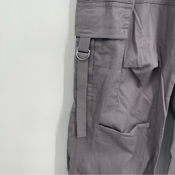 YMI Women’s MID RISE ALL DAY CARGO PANTS Gray COTTON NWT size S Drawstring hem - Picture 5 of 10